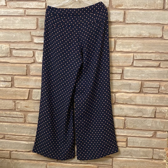 BANANA REPUBLIC HIGH RISE WIDE LEG STRETCH  POLKA DOT PANTS SIZE 8 - Picture 8 of 15